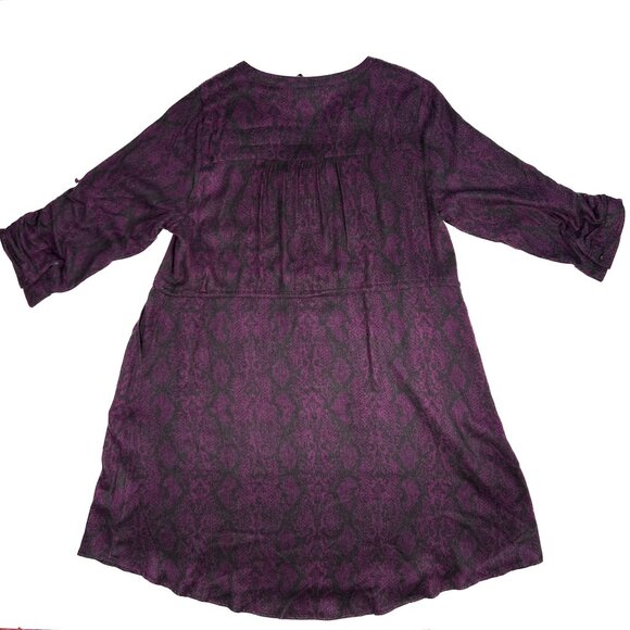 torrid Mini Brushed Rayon Purple Snake Print Drawstring Shirt Dress Size 1 - NWT - Picture 5 of 8